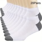 10/20/30Pairs Men'S Fashion Color Block Low Cut Ankle Socks, Breathable Comfy Sweat Absorption Socks, Men'S Socks - Image 12