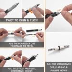 6-In-1 Multifunctional Tool Pen Building Tools, Gift Tool Pens, With 1.0Mm Black Round Ballpoint Pen, Ruler, Handwriting Pen, Level, Screwdriver, Fountain Pen Tools Gadget Fountain Pen Gifts For Men Christmas Gifts Dad Gifts,Christmas,Birthday,Teacher - Image 11