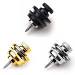 1Pc Heavy Duty Guitar Strap Lock With Secure Button Locking Mechanism - Anti-Slip Straplock For Electric, Acoustic, Bass, Ukulele - Compatible With Guitar/Bass/Ukulele Straps - Durable Metal Construction (Black/, Ideal For Live Performances & Practice Sessions) - Musician Accessory, Instrument Safety, Sleek Design, Reliable Fastening, Antislip Grip, Bass Players