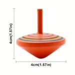 10Pcs Wood Spinning Tops - Non-Toxic Safe Smooth Spherical Handmade-Style Kids Toys With Rainbow Colors & Spiral Patterns, Spinners For Party Favors, Kindergarten Play, & (+) - Image 5
