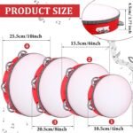 Tambourine For Adults Red Wooden Handheld Tambourine Jingles Available In 4 Sizes Single Row Metal Jingles Tambourine Musical Educational Tambourine Gift Rhythm Percussion Instrument For Church Party - Image 2