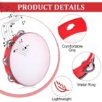 Tambourine For Adults Red Wooden Handheld Tambourine Jingles Available In 4 Sizes Single Row Metal Jingles Tambourine Musical Educational Tambourine Gift Rhythm Percussion Instrument For Church Party - Image 5