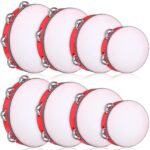 Tambourine For Adults Red Wooden Handheld Tambourine Jingles Available In 4 Sizes Single Row Metal Jingles Tambourine Musical Educational Tambourine Gift Rhythm Percussion Instrument For Church Party - Image 4