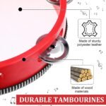 Tambourine For Adults Red Wooden Handheld Tambourine Jingles Available In 4 Sizes Single Row Metal Jingles Tambourine Musical Educational Tambourine Gift Rhythm Percussion Instrument For Church Party - Image 6