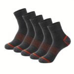 5 Pairs Of Men'S Crew Socks For Spring Summer, Comfy Breathable Vintage Pattern Casual Socks For Outdoor Activities - Image 5