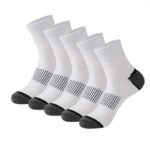 5 Pairs Of Men'S Crew Socks For Spring Summer, Comfy Breathable Vintage Pattern Casual Socks For Outdoor Activities - Image 4