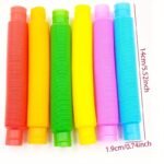 8Pcs Colorful Pop Tubes Sensory Toys - Enhances Fine Motor Skills, Ideal For Adhd & Autism, Perfect Gift For Preschool Boys & Girls, Includes Pink, Purple, Red, Green, Blue, Yellow, Autism Sensory Toys - Image 2