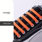 16Pcs Set Silicone Elastic Laces - No Tie Up Shoe Laces, Lazy Shoe Laces, T-Shaped, Vibrant Color Options (Purple, Blue, Green, Yellow, Orange, Pink) For Sneakers And Casual Shoes, Shoelace Storage|Vibrant Lace Design|Silicone Construction, Shoelace Storage Organizer - Image 9
