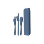 1 Set 3-In-1 Reusable Wheat Straw Camping Utensils With Polished Finish, Portable Travel Cutlery In Plastic Case For Picnic, Camping, And Daily Use - Image 11