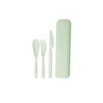 1 Set 3-In-1 Reusable Wheat Straw Camping Utensils With Polished Finish, Portable Travel Cutlery In Plastic Case For Picnic, Camping, And Daily Use - Image 7