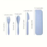1 Set 3-In-1 Reusable Wheat Straw Camping Utensils With Polished Finish, Portable Travel Cutlery In Plastic Case For Picnic, Camping, And Daily Use - Image 12