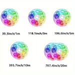 1Set Usb Led 5050 Rgb Strip Lights, Sync Color Changing Luminous Led String, 44/24Key Remote Control, Smart Application Remote Control, Decorative Night Light, For Bedroom Room Home Decorative Party Festival. - Image 6