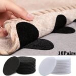 5/10/20Pcs Strong Self Adhesive Fastener Dot Stickers, Adhesive Hook And Loop Tape For Bed Sheet Sofa Mat Carpet, Anti-Slip Mat Pads