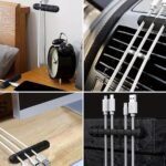 1Pc 7 Hole Black Cable Organizer, Cable Organizer For Fixing Wires And Data Cables Without Punching Holes, Wire Clips, Network Cable Clamps, Self-Adhesive Magic Tools - Image 5