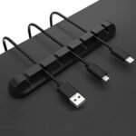 1Pc 7 Hole Black Cable Organizer, Cable Organizer For Fixing Wires And Data Cables Without Punching Holes, Wire Clips, Network Cable Clamps, Self-Adhesive Magic Tools - Image 4