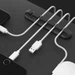 1Pc 7 Hole Black Cable Organizer, Cable Organizer For Fixing Wires And Data Cables Without Punching Holes, Wire Clips, Network Cable Clamps, Self-Adhesive Magic Tools - Image 6