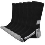 6 Pairs Men'S Long Crew Socks - Solid Color Athletic Socks With Moisture-Wicking & Breathable Design, Reinforced Toe & Heel, Elastic Cuff For Sports, Casual, Outdoor Activities - Hand Wash Only - Image 4