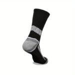6 Pairs Men'S Long Crew Socks - Solid Color Athletic Socks With Moisture-Wicking & Breathable Design, Reinforced Toe & Heel, Elastic Cuff For Sports, Casual, Outdoor Activities - Hand Wash Only - Image 2