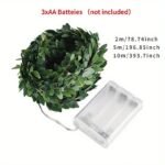 5.0 Meter Green Artificial Ivy Leaves Fairy String Lights, Artificial Garland Plant Vine Fairy Light For Bedroom Wedding Office Party Holiday Patio Wall Decor - Image 10