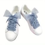 1 Pair Shoelace 2.5Cm/0.98In Widened Transparent Chiffon Yarn Shoelaces Flat Silk Big Bow Wide Laces Trend Beauty Casual Shoes Laces - Image 8