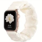 Scrunchie Band For Apple Watch - Cute Printed Elastic Solo Loop Band In Beige, Pink, Green, White, And Brown, Compatible With Series 8, 7, 6, 5, 4, 3, 2, 1 Se, Available In Sizes 38Mm, 40Mm, 41Mm, 42Mm, 44Mm, 45Mm, Bracelet For Apple Watch - Image 13