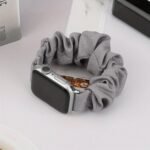 Scrunchie Band For Apple Watch - Cute Printed Elastic Solo Loop Band In Beige, Pink, Green, White, And Brown, Compatible With Series 8, 7, 6, 5, 4, 3, 2, 1 Se, Available In Sizes 38Mm, 40Mm, 41Mm, 42Mm, 44Mm, 45Mm, Bracelet For Apple Watch - Image 8