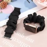 Scrunchie Band For Apple Watch - Cute Printed Elastic Solo Loop Band In Beige, Pink, Green, White, And Brown, Compatible With Series 8, 7, 6, 5, 4, 3, 2, 1 Se, Available In Sizes 38Mm, 40Mm, 41Mm, 42Mm, 44Mm, 45Mm, Bracelet For Apple Watch - Image 6