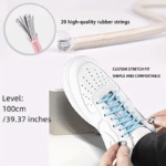 1 Pair Spandex Elastic Semicircle Shoelaces, No-Tie Quick Laces For Sneakers And Shoes - Image 4