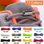 13 Colors, Quick-Lock Metal Shoelaces - Elastic Semicircle Sneaker Laces For Running Shoes, Stylish Bow Design, Durable Acrylic Material, Athletic Footwear Accessories | Stylish Shoelace Design | Secure Shoelace Closure, Shoelace Storage