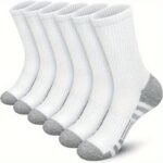 6 Pairs Of Men'S Mid Crew Sport Socks, Sweat-Absorbing Comfy Breathable Socks For Men'S Basketball Training, Running Outdoor Activities Breathable Thin - Image 2
