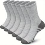 6 Pairs Of Men'S Mid Crew Sport Socks, Sweat-Absorbing Comfy Breathable Socks For Men'S Basketball Training, Running Outdoor Activities Breathable Thin - Image 4