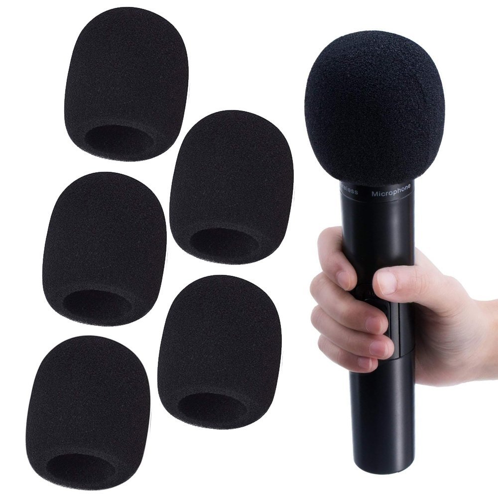 product-open-2023-12-14-1702550453053-4854788fbb32469cbaf86c690c843009-goods.jpeg 5Pcs Thickened Foam Mic Covers - Disposable Handheld Microphone Windcreens & Sponge Surfaces, Noise Reduction For Live Streaming, Podcasting, Voice Recording, Microphone Accessories, Podcasting Essentials, Protective Mic Cover - Image 1