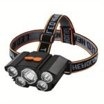 1Pc 5 Led Headlamp Rechargeable, Usb Head Flashlight, Camping And Fishing Headlight For Home Outdoor Emergency Lantern Christmas Gift - Image 9