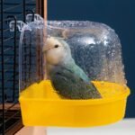 1Pc Clear Bird Bathtub, Parrot Bathroom For Bird Cage, Bird Hanging Accessories, Pet Bird Supplies Christmas Gift