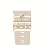 Hot 2024 New Shiny Alphabet Initial Letter Watchband Ring Loops, Luxury Rhinestone Watch Strap Charms Decorations 5Pcs Alphabet Initial Letter Watchband Rings Loops Compatible With Watch Garmin Smartwatch (A-Z) - Image 37