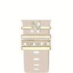 Hot 2024 New Shiny Alphabet Initial Letter Watchband Ring Loops, Luxury Rhinestone Watch Strap Charms Decorations 5Pcs Alphabet Initial Letter Watchband Rings Loops Compatible With Watch Garmin Smartwatch (A-Z) - Image 40