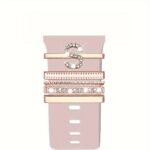 Hot 2024 New Shiny Alphabet Initial Letter Watchband Ring Loops, Luxury Rhinestone Watch Strap Charms Decorations 5Pcs Alphabet Initial Letter Watchband Rings Loops Compatible With Watch Garmin Smartwatch (A-Z) - Image 63