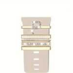 Hot 2024 New Shiny Alphabet Initial Letter Watchband Ring Loops, Luxury Rhinestone Watch Strap Charms Decorations 5Pcs Alphabet Initial Letter Watchband Rings Loops Compatible With Watch Garmin Smartwatch (A-Z) - Image 41