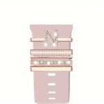 Hot 2024 New Shiny Alphabet Initial Letter Watchband Ring Loops, Luxury Rhinestone Watch Strap Charms Decorations 5Pcs Alphabet Initial Letter Watchband Rings Loops Compatible With Watch Garmin Smartwatch (A-Z) - Image 60