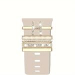 Hot 2024 New Shiny Alphabet Initial Letter Watchband Ring Loops, Luxury Rhinestone Watch Strap Charms Decorations 5Pcs Alphabet Initial Letter Watchband Rings Loops Compatible With Watch Garmin Smartwatch (A-Z) - Image 34