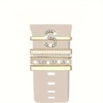 Hot 2024 New Shiny Alphabet Initial Letter Watchband Ring Loops, Luxury Rhinestone Watch Strap Charms Decorations 5Pcs Alphabet Initial Letter Watchband Rings Loops Compatible With Watch Garmin Smartwatch (A-Z) - Image 43