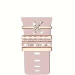 Hot 2024 New Shiny Alphabet Initial Letter Watchband Ring Loops, Luxury Rhinestone Watch Strap Charms Decorations 5Pcs Alphabet Initial Letter Watchband Rings Loops Compatible With Watch Garmin Smartwatch (A-Z) - Image 57