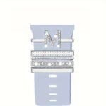 Hot 2024 New Shiny Alphabet Initial Letter Watchband Ring Loops, Luxury Rhinestone Watch Strap Charms Decorations 5Pcs Alphabet Initial Letter Watchband Rings Loops Compatible With Watch Garmin Smartwatch (A-Z) - Image 19