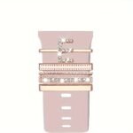 Hot 2024 New Shiny Alphabet Initial Letter Watchband Ring Loops, Luxury Rhinestone Watch Strap Charms Decorations 5Pcs Alphabet Initial Letter Watchband Rings Loops Compatible With Watch Garmin Smartwatch (A-Z) - Image 52