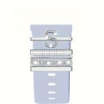 Hot 2024 New Shiny Alphabet Initial Letter Watchband Ring Loops, Luxury Rhinestone Watch Strap Charms Decorations 5Pcs Alphabet Initial Letter Watchband Rings Loops Compatible With Watch Garmin Smartwatch (A-Z) - Image 23