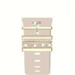 Hot 2024 New Shiny Alphabet Initial Letter Watchband Ring Loops, Luxury Rhinestone Watch Strap Charms Decorations 5Pcs Alphabet Initial Letter Watchband Rings Loops Compatible With Watch Garmin Smartwatch (A-Z) - Image 44