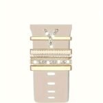 Hot 2024 New Shiny Alphabet Initial Letter Watchband Ring Loops, Luxury Rhinestone Watch Strap Charms Decorations 5Pcs Alphabet Initial Letter Watchband Rings Loops Compatible With Watch Garmin Smartwatch (A-Z) - Image 46