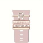 Hot 2024 New Shiny Alphabet Initial Letter Watchband Ring Loops, Luxury Rhinestone Watch Strap Charms Decorations 5Pcs Alphabet Initial Letter Watchband Rings Loops Compatible With Watch Garmin Smartwatch (A-Z) - Image 62
