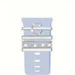 Hot 2024 New Shiny Alphabet Initial Letter Watchband Ring Loops, Luxury Rhinestone Watch Strap Charms Decorations 5Pcs Alphabet Initial Letter Watchband Rings Loops Compatible With Watch Garmin Smartwatch (A-Z) - Image 29