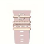 Hot 2024 New Shiny Alphabet Initial Letter Watchband Ring Loops, Luxury Rhinestone Watch Strap Charms Decorations 5Pcs Alphabet Initial Letter Watchband Rings Loops Compatible With Watch Garmin Smartwatch (A-Z) - Image 69